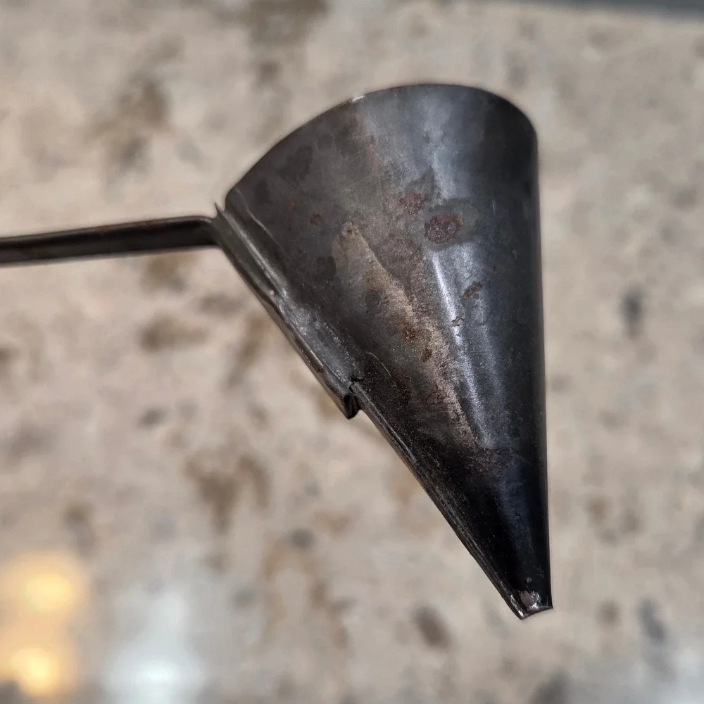 Vintage Metal Candle Snuffer Primitive Hand Forged Long Handle 8.5